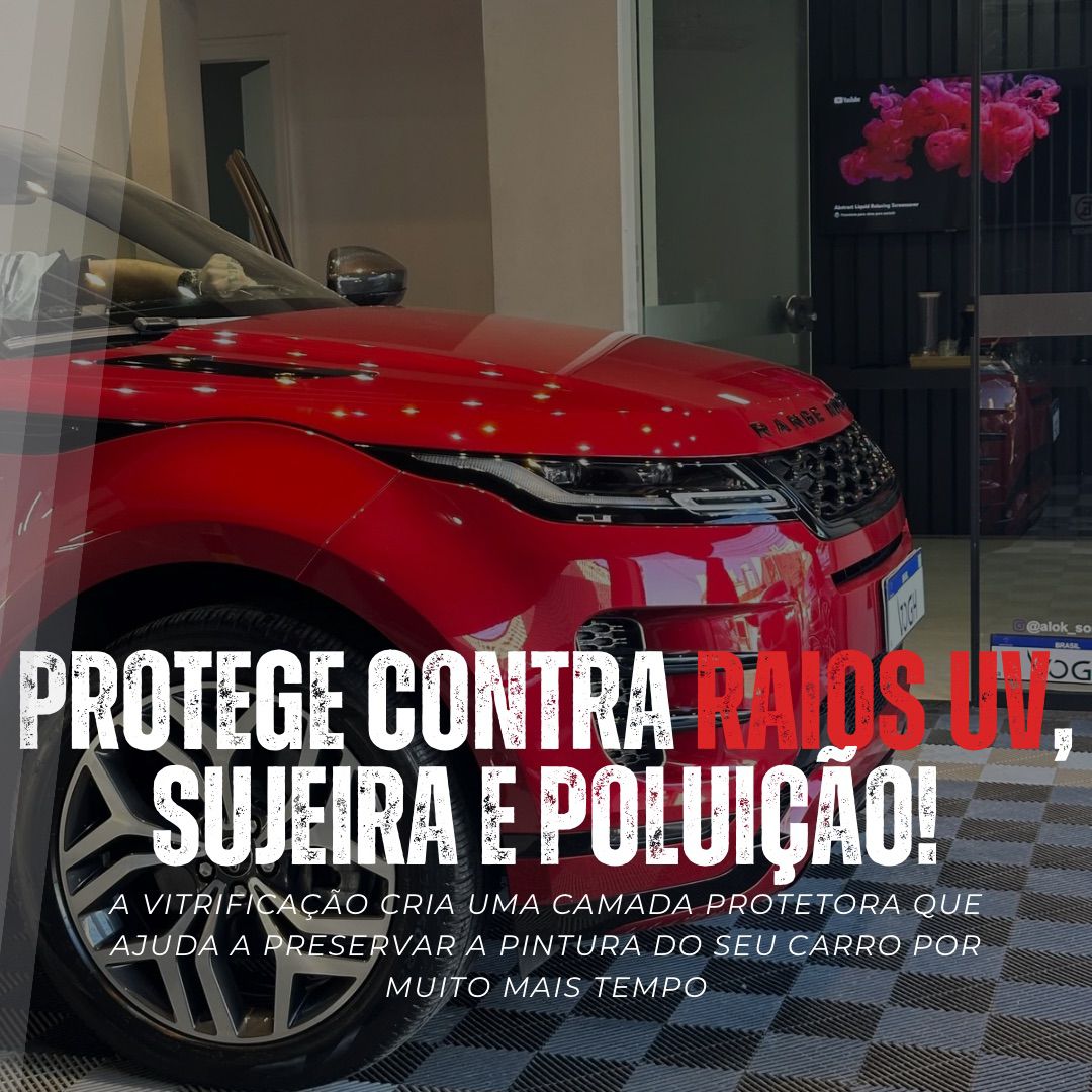 Range Rover Evoque vermelho com polimento técnico na Trust Detail — frente impecável